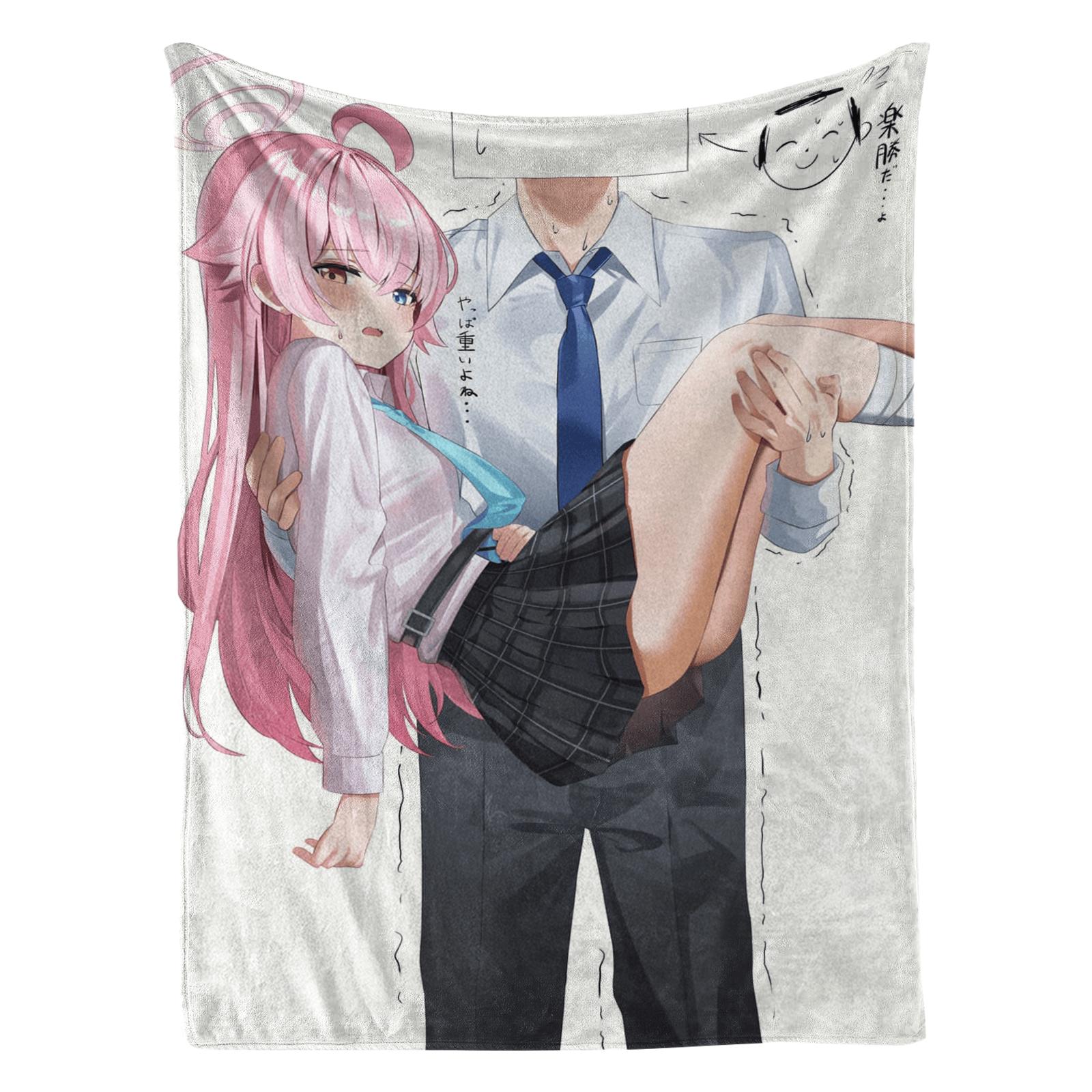 Cute Blue Archive Anime Blanket - Flannel Fleece Fabric, Lightweight & Warm, Machine Washable 75x90cm