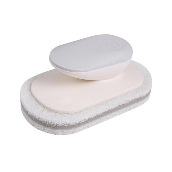 Pot Brush Ergonomic Handle Detachable Sponge Head Oil Stain Removal Stubborn Dirt Cleaning Brush Bathroom Cleaning Tool