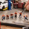 6 Pieces Technician Miniatures Compact Workshop Character Miniature Long-Lasting