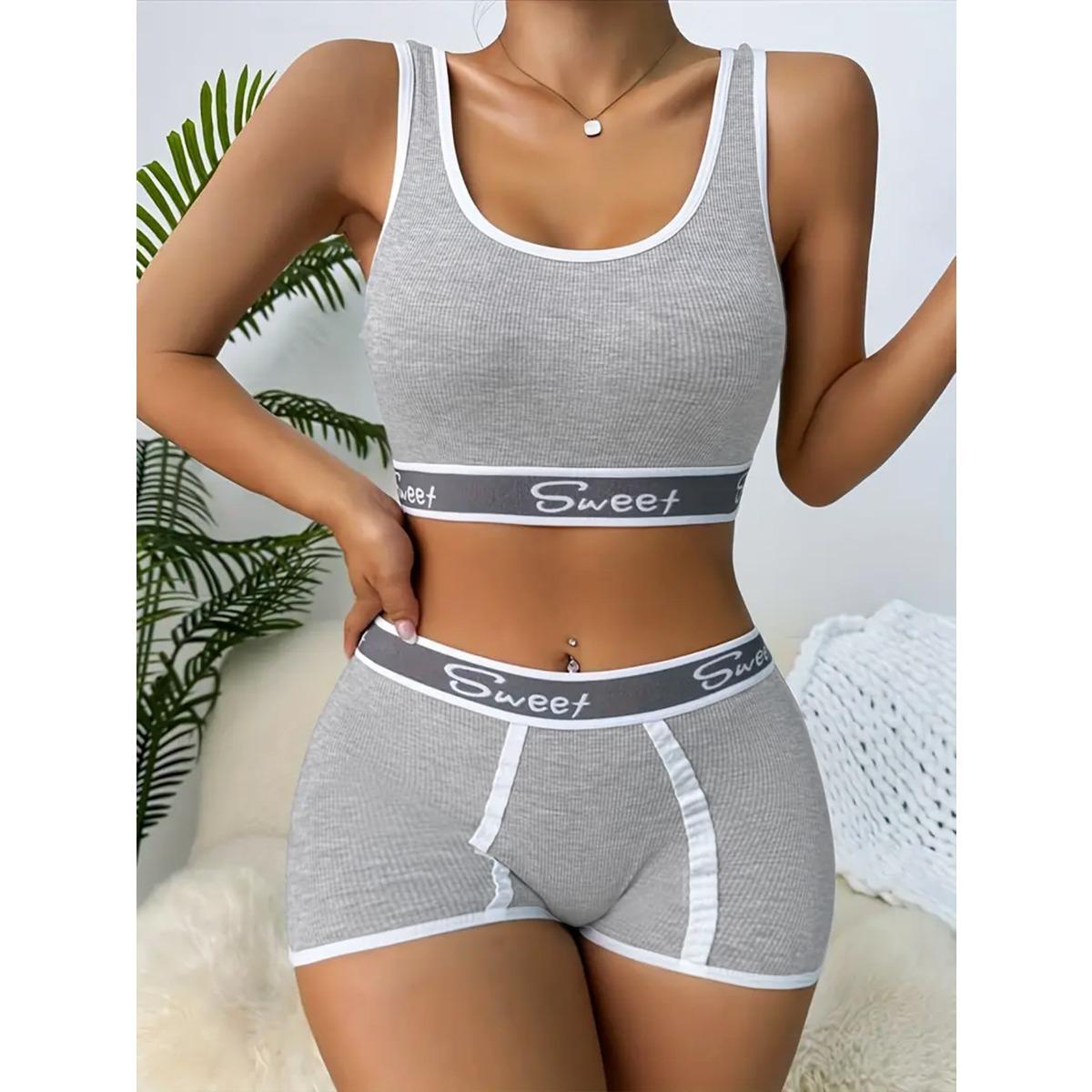 

Удобный, Облегающий, Дышащий, Мягкий, Трикотажный, Лоскутный Комплект Бюстгальтера с Английской Кромкой S серый