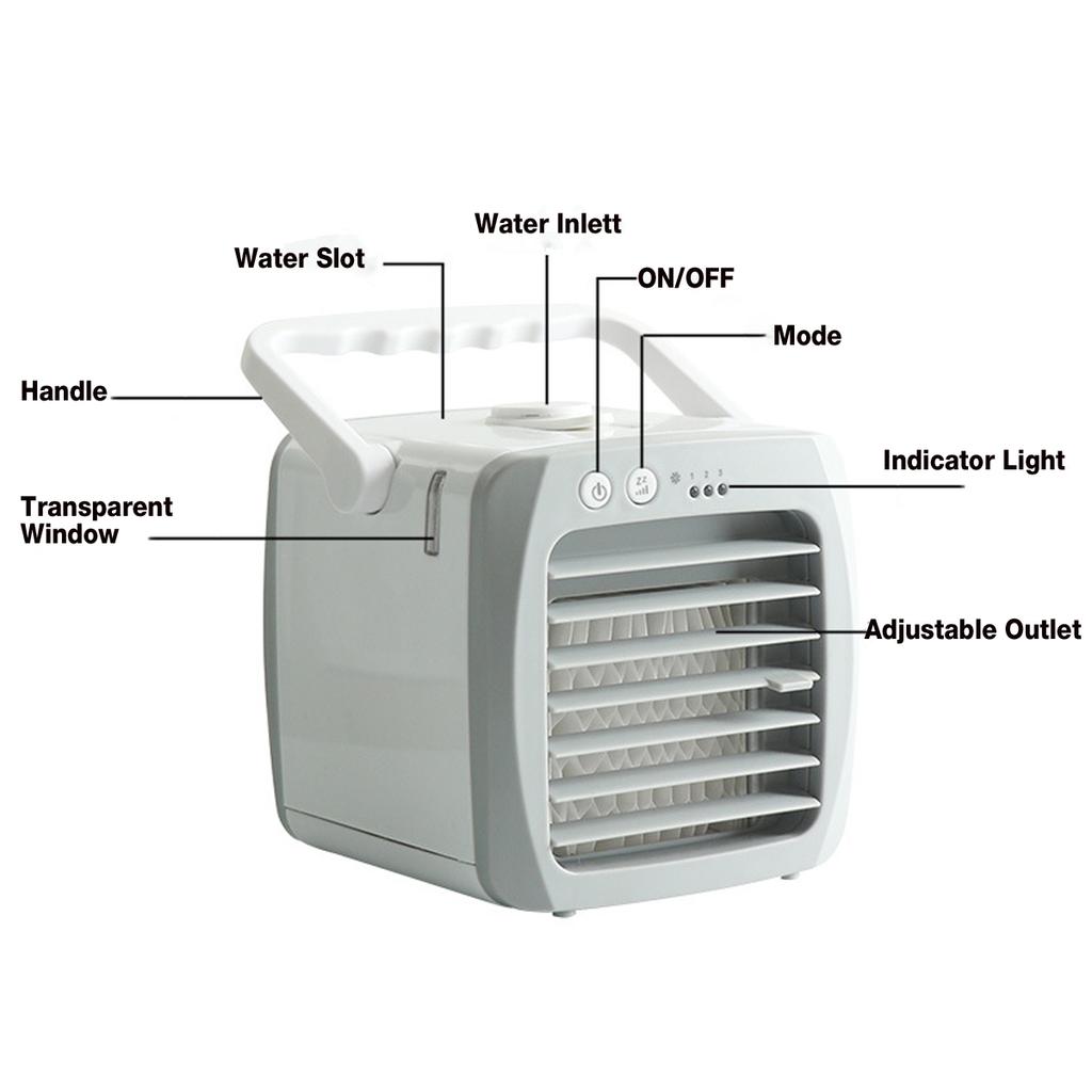Mini Air Conditioner 3 Gear Speed Usb Air Cooler Fan Portable 200ml Water Cooling Fan Air Humidifier For Home Office Desktop
