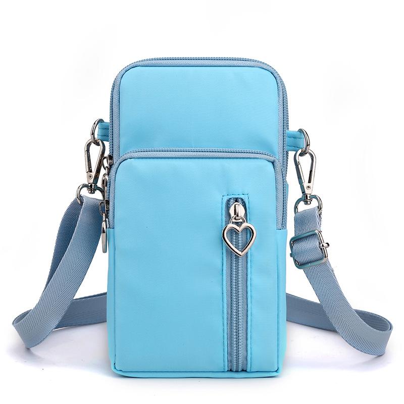 Waterproof Mobile Phone Bag Women's Mini Crossbody Bag Daily Multi-layer Zipper Purse Casual Outdoor Travel Nylon Bag