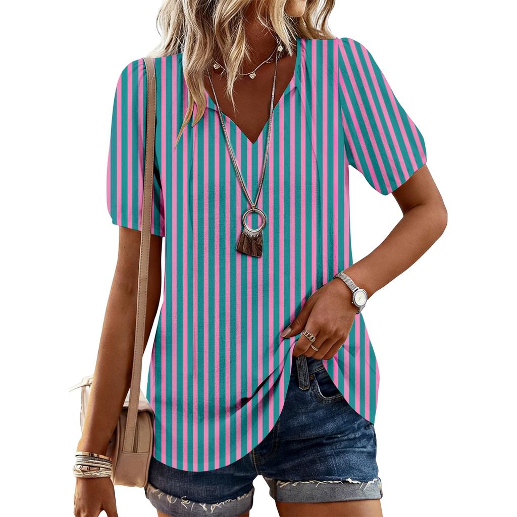 Women's Fashion Casual Striped Print Top