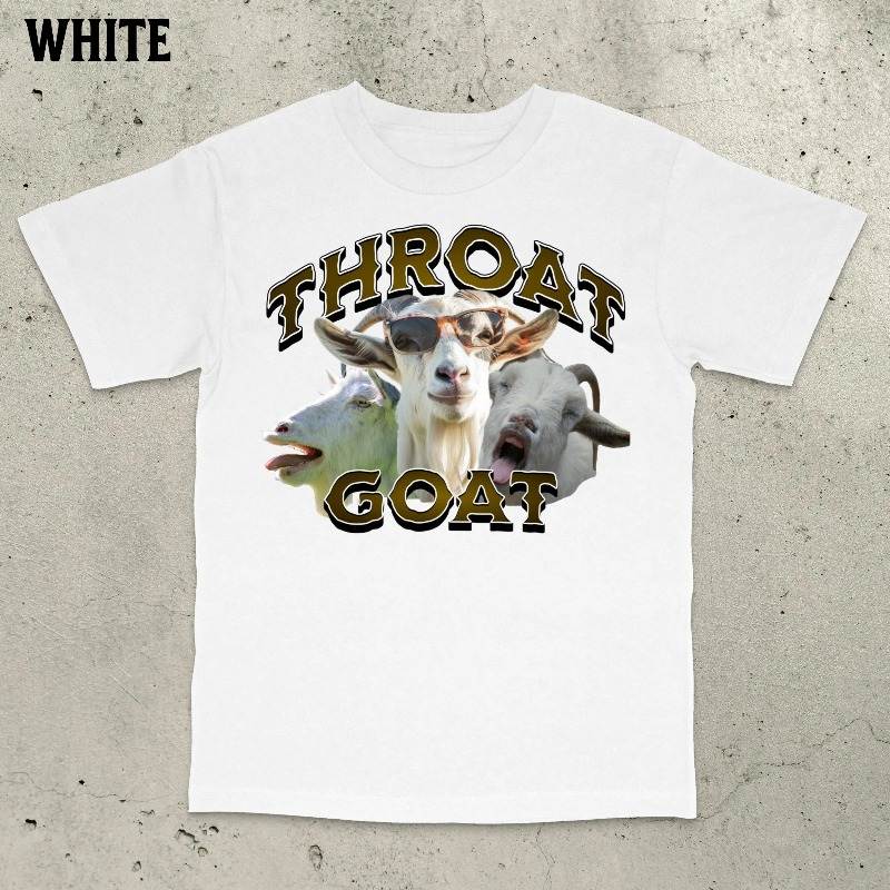 Throat Goat T-Shirt, Offensive Unisex Tee, Inappropriate Funny Gag Gift, Gen Z Meme Tees Funny Meme Shirt, Funny Patriotic Shirt