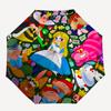 1pc Alice in Wonderland Automatic Folding Umbrella - Portable 3-Fold Design with 8-Bone Iron Frame, Perfect for Fans, Travelers, Daily Use,