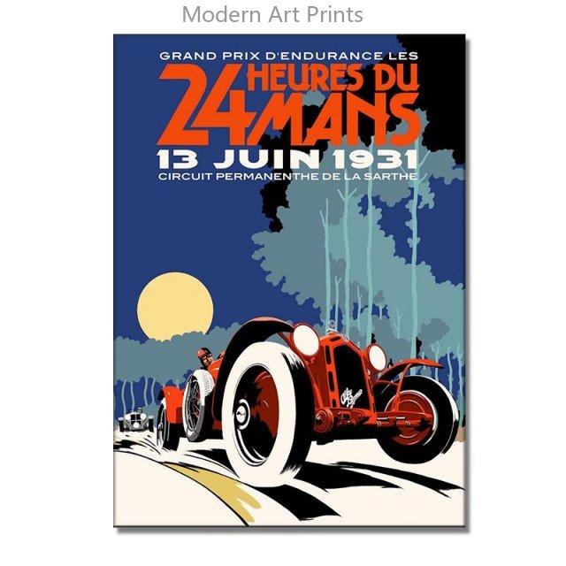

24 часа Ле-Мана Холст Постеры Принт Фотографии спортивных автомобилей Винтажные Картины для настенного искусства для декора дома, гостиной, бара Без рамы 30x40cm No Framed