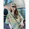 American Vintage National Trend Brand Printed Pure Cotton Short-sleeve T-shirt for Women, Summer Casual Loose Trendy Couple Short-sleeve Top