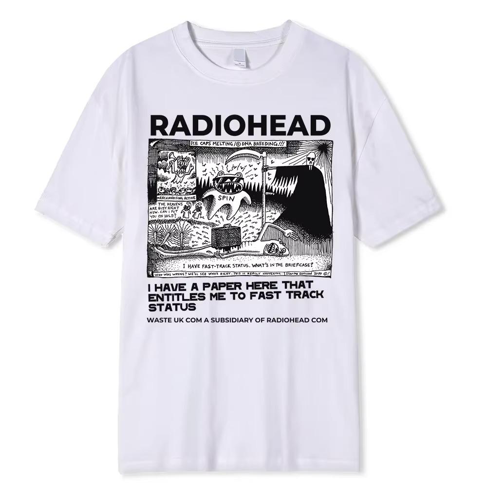 Radiohead Pánska Móda Vintage Klasické Tričká Turné po Severnej Amerike Rockový Chlapec Camisetas Hombre Street Chlapci Bavlnené Tričko Nadrozmerné Topy