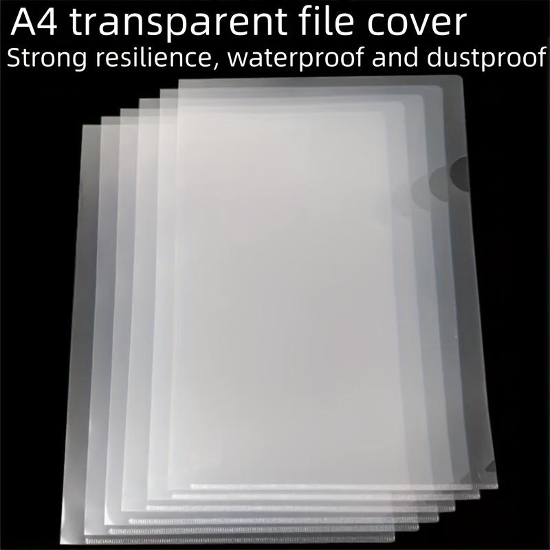 Transparent L-Shaped File Folders - Waterproof and Durable PP Document Bags for Office Organization and Reusable 10pcs A4