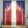 Acrobatic Field Circus Star Retro Style Tulle Curtains Living Room Decoration Chiffon Voile Kitchen Bedroom Curtain Light Filtering For Area Polyester