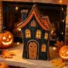 Rustic Ghost Wood Decoration Halloween Haunted House/Cute Wooden Table Ornaments, Farmhouse Tiered Tray Solid Festive Figurines Decor, Vintage
