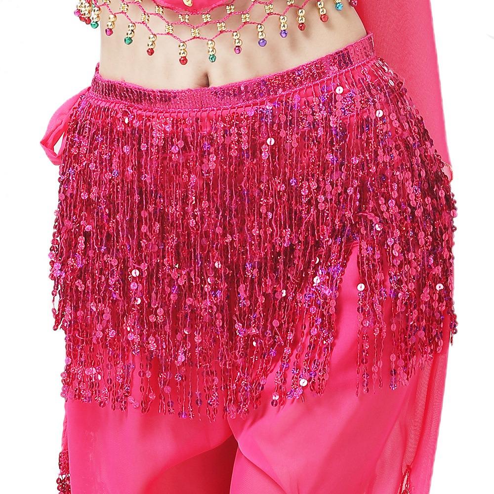 

Бахрома Платок для танца живота Пайетки Костюмы для танца живота Блестящий пояс для танца живота Для женщин Style7