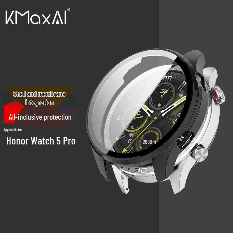 Honor Watch 5 Pro Full-Wrap Protective Case with Tempered Glass