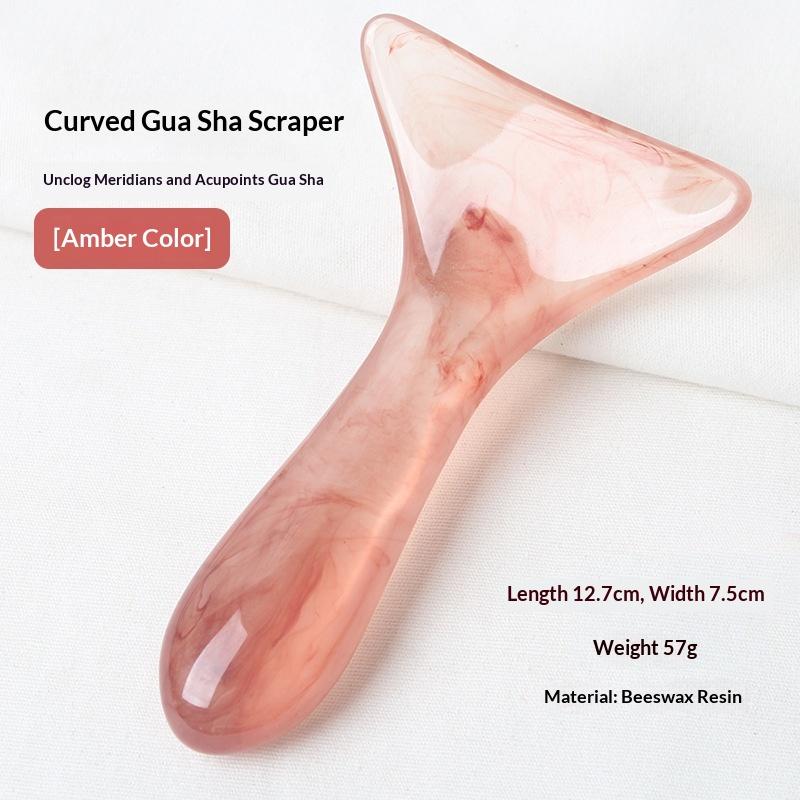 1Pc Curved Massage Scraper Professional Gua Sha Tool for Face, Neck & Shoulders