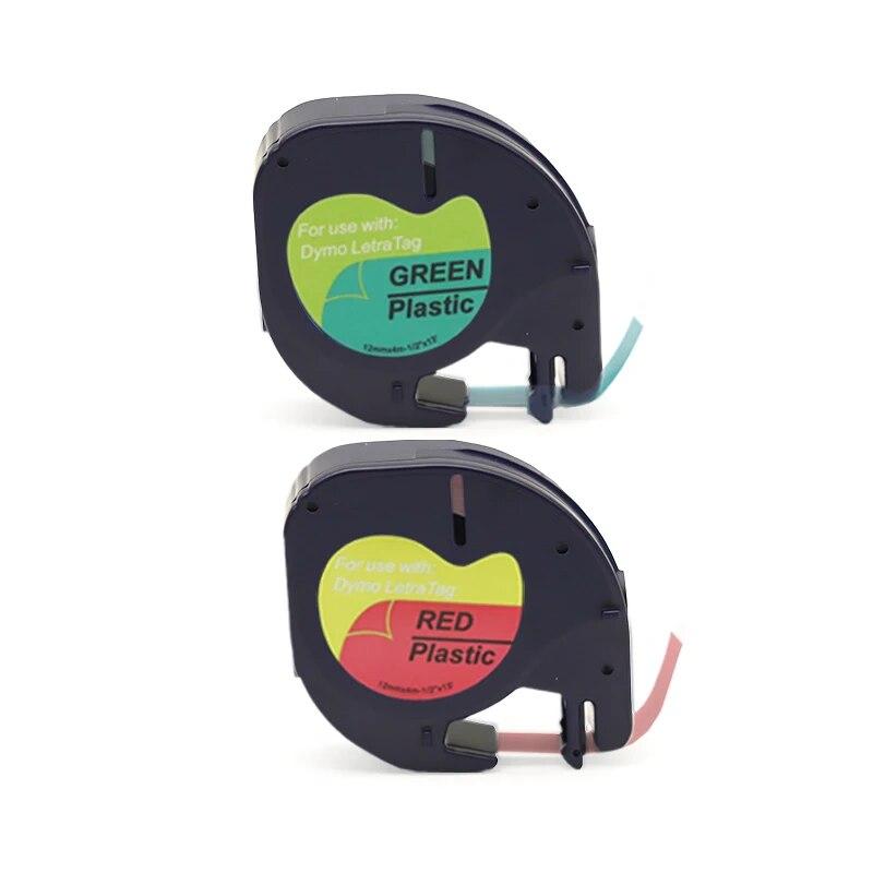 10pk 91330 LT Fita de etiqueta compatível com Dymo Letratag Ribbon 91331 para LT-100H LT-100T Dymo Impressora de etiquetas adesivas Lm920 Fita 12mm