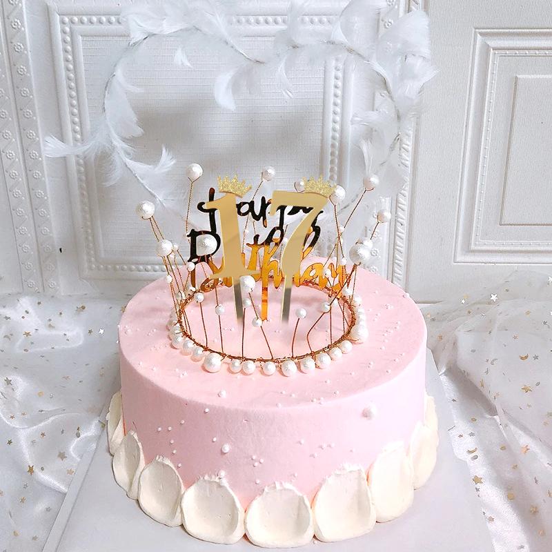 INS 0-9 Number Acrylic Mirror Cake Toppers For Kids Adults Birthday Party Supplies Wedding Anniversary Days Cake Decorations