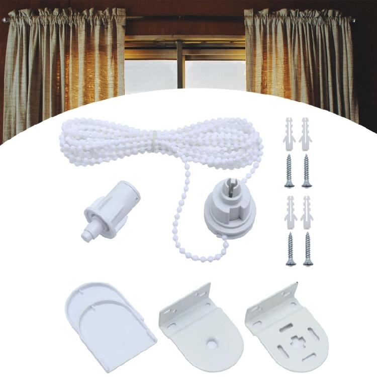 32mm Roller Blind Fittings Set Plastic Brackets Beaded Chain Rolling Curtain Shade Replacement Repair Kits with Screws