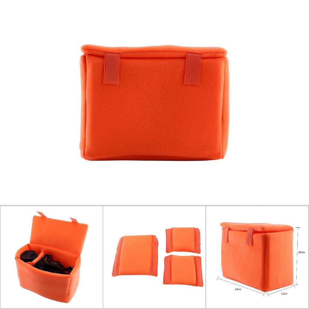 Insert Padded Camera Insert Bag DSLR Camera Inner Partition Protect Case Bag (orange)