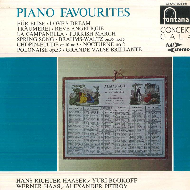 

LP Record HANS RICHTER HAASER, YURI BOUKOFF, - Piano Favorites SFON10535 FONTANA Japan Classical Used