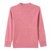 Autumn/Winter 100% Pure Wool Sweater for Mature Women - Knitted Base Layer with Stylish Embroidered Half-High Neck