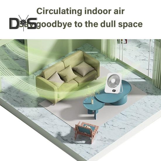 Portable Desk Fan Rechargeable 1200mAh Battery Operated Standing Fan with Digital Display Ultra-Quiet Foldable Desktop Fan 5 Speeds Adjustable