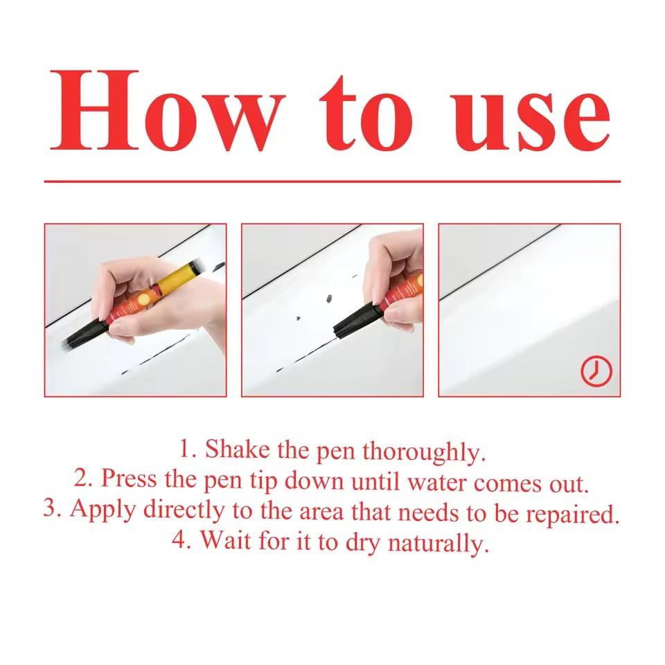 MOBIDEA Car Paint Repair Pen Waterproof Quick Fix Car Paint Scratch Repair Pen DIY Automotive Touch Up Paint for Scratches