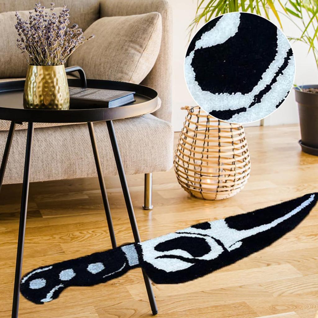 Skull Knife Carpet Horror Scary Scream Bedside Rug Wear Resistant Cashmere Home Welcome Decor
