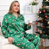 Plus Size 5XL 4XL Women's Christmas Pajama Set Two-Piece Sleepwear Loungewear Long Sleeve Top and Pants Pajama Set for Women Pijama Homewear