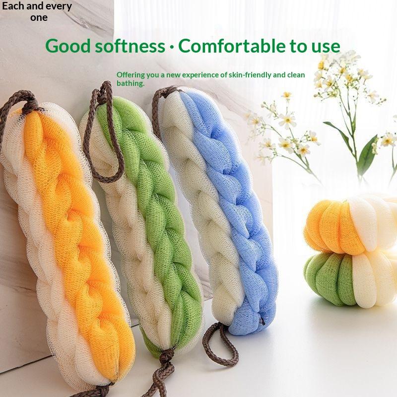 Bath Brush Pe Frosted Cloth Mesh Shower Towel Massage Brush Bathroom Cleaning Sponge Brush