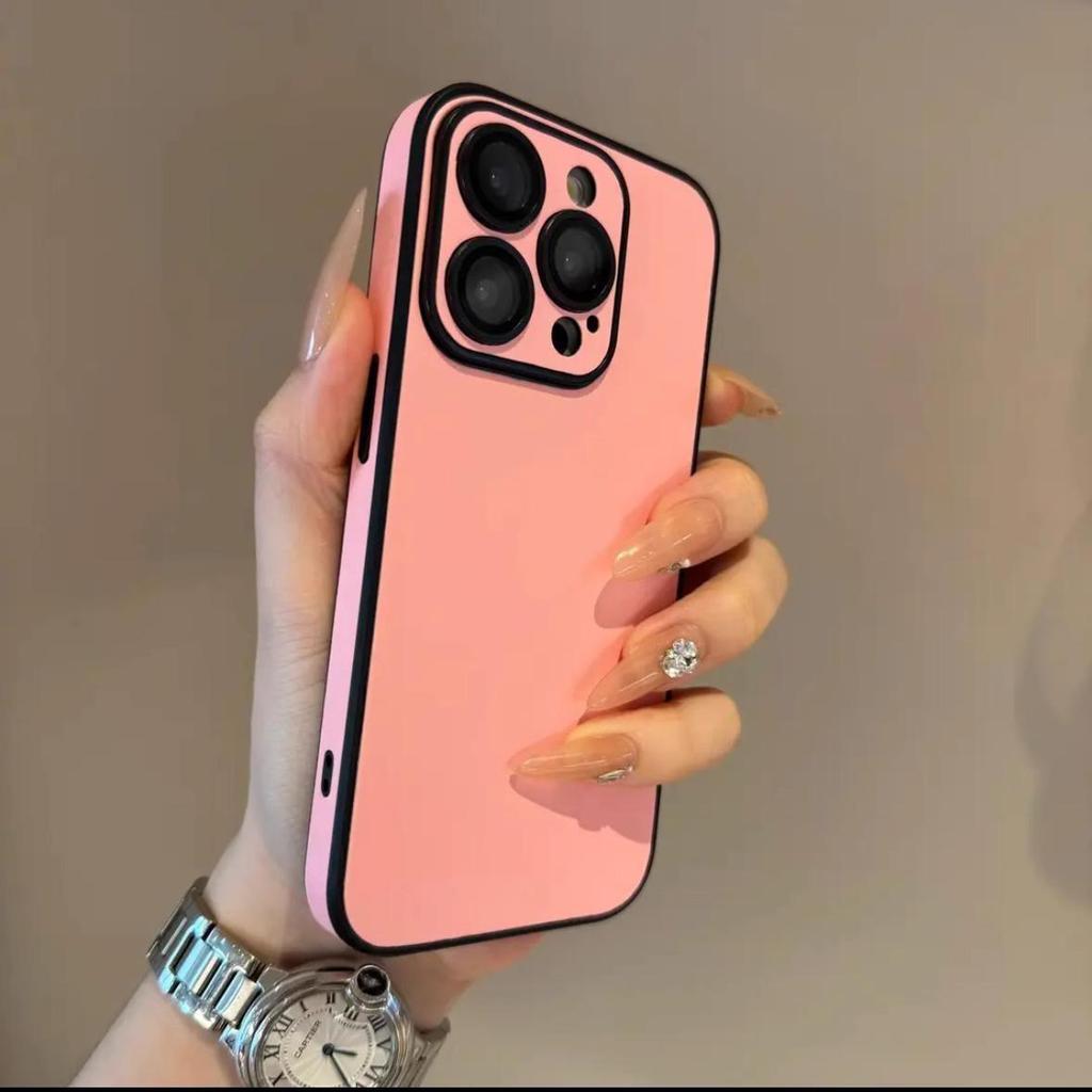 PU Leather Phone Case For iPhone 16 15 14 Plus 13 12 11 Pro Max Lens Protection Soft Silicone Bumper Shockproof Matte Cover