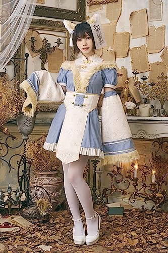 Clearstone Dusty Confi Halloween Fox Jiangshi Costume for Women, Blue