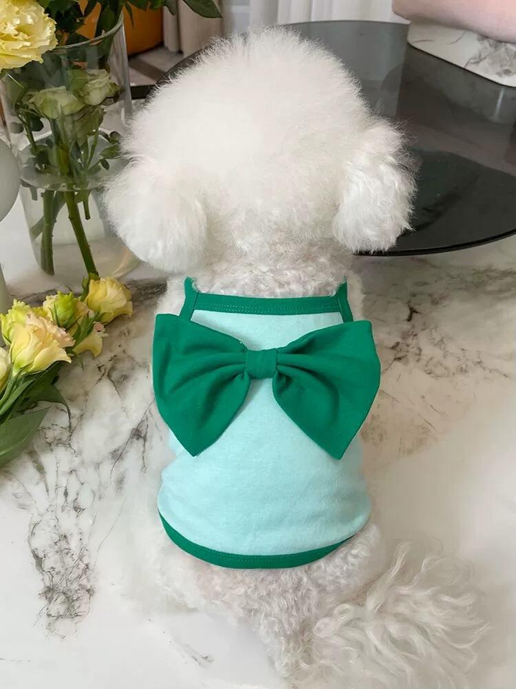 

Одежда для домашних животных весна/лето новый бант ремень короткий плюшевый мишка собака кошка тонкая домашняя одежда одежда для щенков охлаждающий жилет для собаки XXL