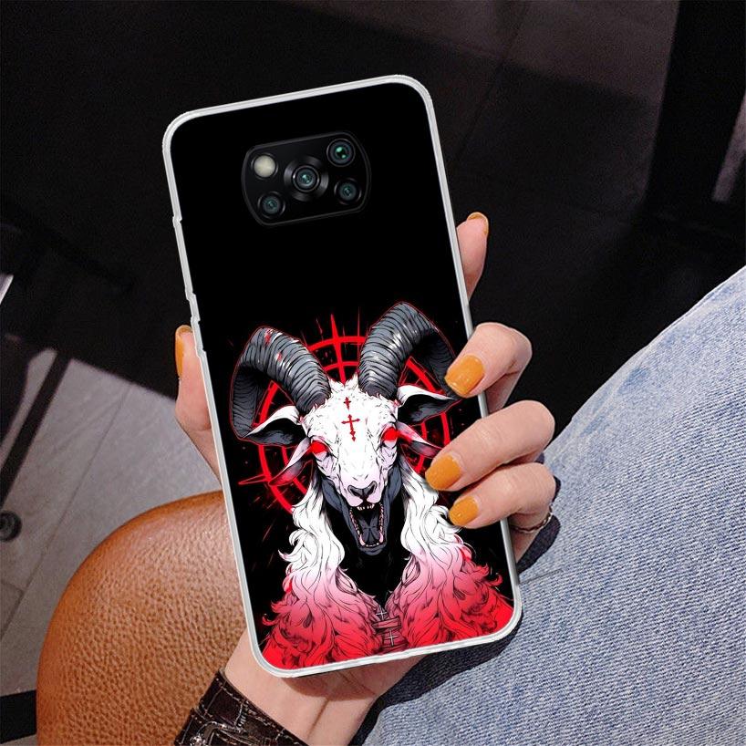 Satanic Goat Satan Devil Phone Case For Xiaomi Poco X7 X6 X5 Pro F7 Ultra Redmi 15C 15 13C 13 12C 12 10 10A 10C 9 9A 9C 9T Cover