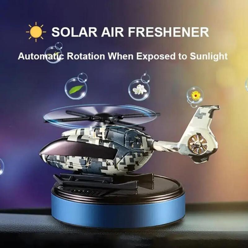 Car Helicopter Solar Rotating Perfume Diffuser Car Fragrance Decoration Car Air Freshener Ornaments Deodorant Perfume Diffuser