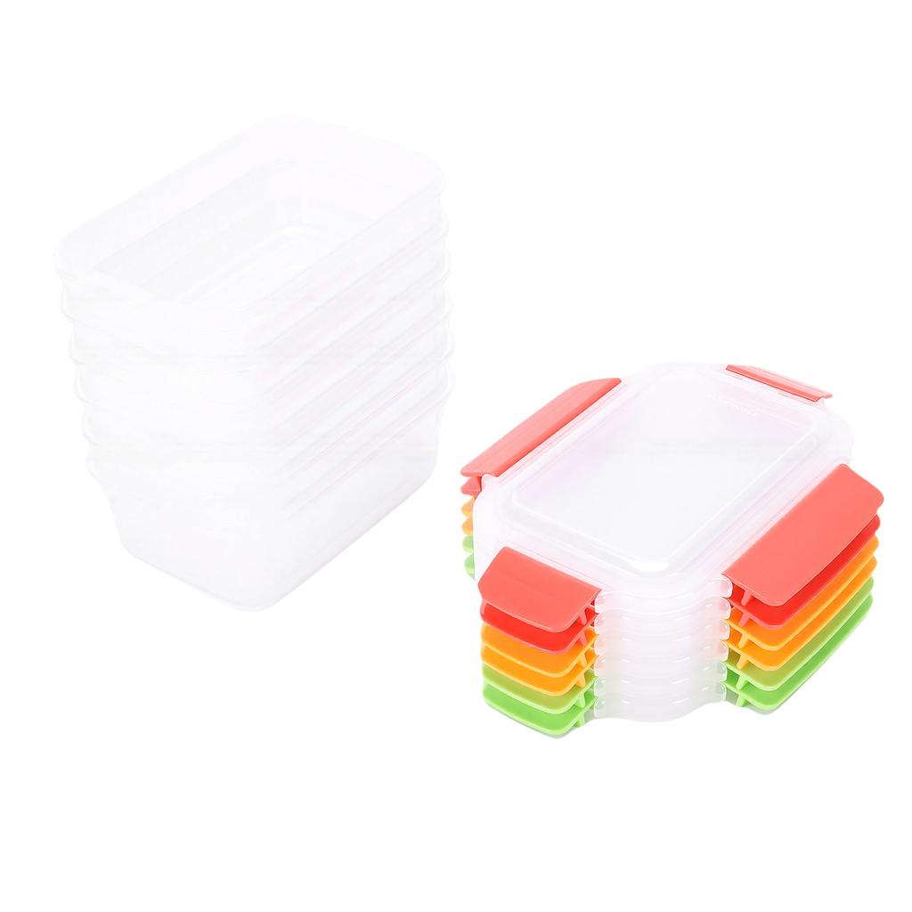 6 Pcs Food Storage Container Set 750ML Stackable Reusable PP Food Storage Box with Sealing Lid for Microwave Fridge