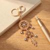 Keychain Pendant Rhinestones Inlaid Dream Catcher Design Key Chain with Lobster Clasp Bag Charm Backpack Accessory
