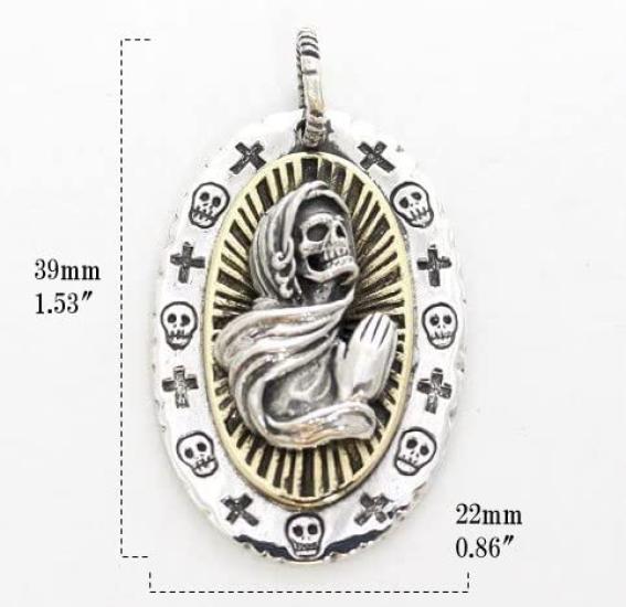 Mexická lebka Santa Muerte Lebka Přívěsek Top goodvibrations Dobré Vibrace