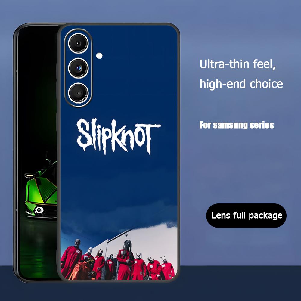 Popular S-Slipknot Band Rock Phone Case For Samsung Galaxy S25 S24 S23 S22 S21 S20 Plus Ultra Note20 Soft Black