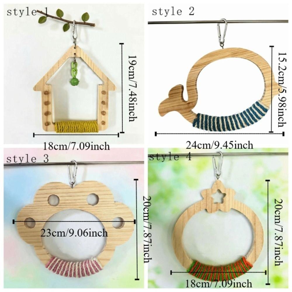 Wear Resistant Parrot Swing Toy Wooden Interactive Bird Toy Parrot Play Rack  Beak Sharpening