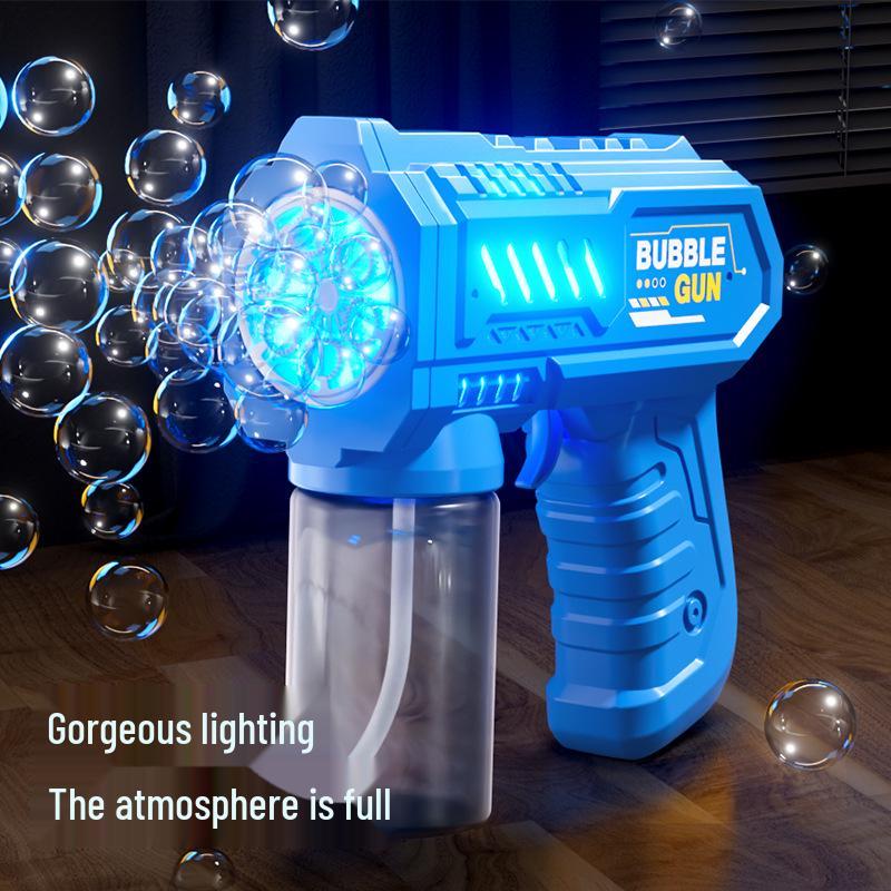 Children's Handheld Electric Bubble Gun: Sparkling Luminous Blowing Toy