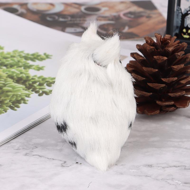 Leuke Owl White Black Furry Ornament Decor Adornment Simulation Gifts