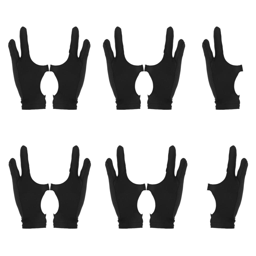 10Pcs Drawing Artist Gloves 3 Layer Two Finger Gloves Reusable Multipurpose for Graphic Drawing Tablet Drawing Art Creation