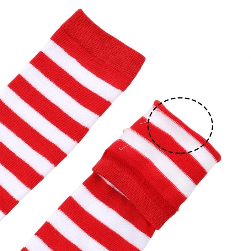 Damen Kniestrümpfe Gestreifte Lange Schlauchsocken Sportliche Strümpfe Halloween Cosplay Kostüme Kniestrümpfe Geschenk