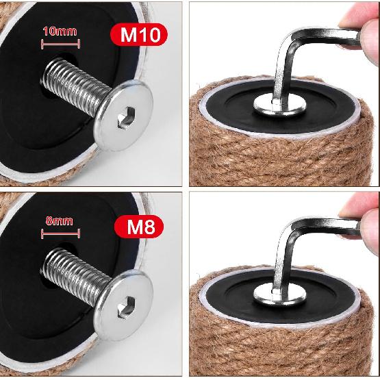 Cat Scratching Post Replacement M10 and M8 Screws with Allen Wrench 4PCS Threaded Bolt and 4PCS Screws