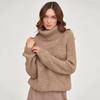 High Neck Sweater, Women's Knitted Loose New Style, High Neck Thickened Autumn and Winter Sweater, High Neck Solid Color Casual Medium Long Sweater