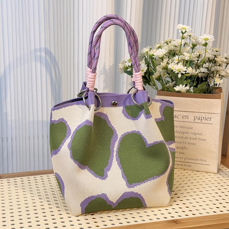 Southeast Asia Trendy Knitted Buckle Handbag - Large Capacity Commuter Tote
