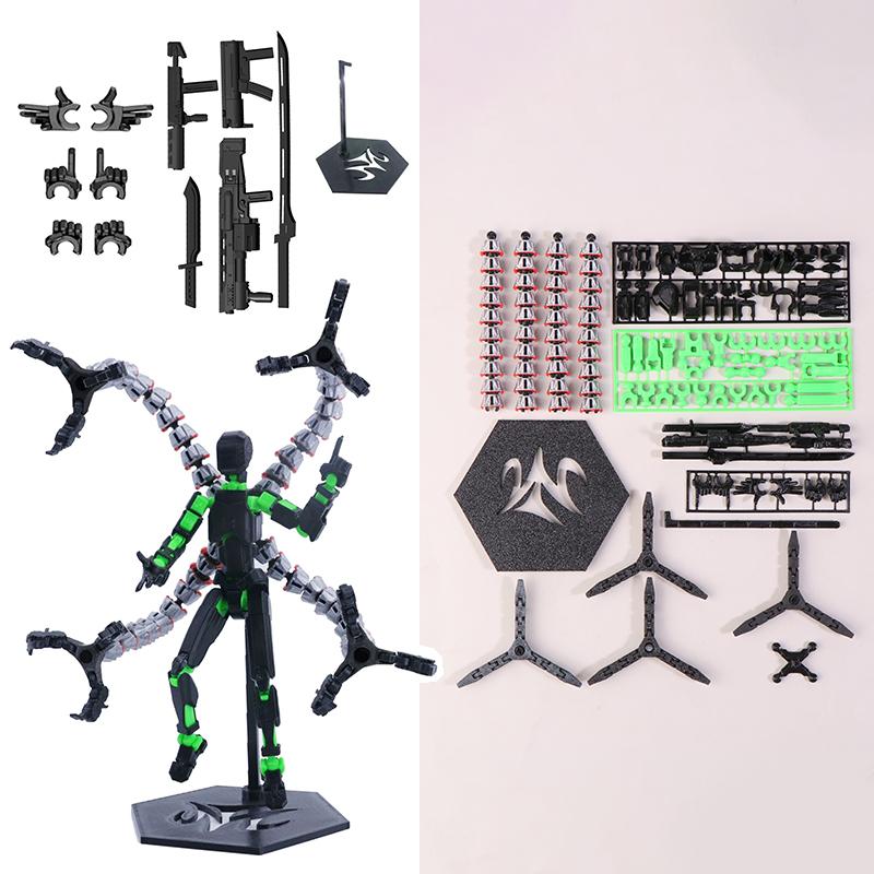 1 Set Actionfigur Doctor Octopus Montagezubehör 3D-gedrucktes mehrgelenkiges bewegliches Robotermodell Geschenk