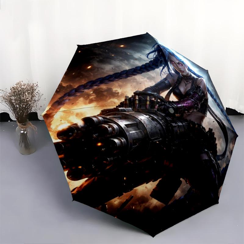 1PC Jinx Automatic Umbrella - Suitable Travel Outdoor Portable Umbrella Birthday Gift Daily Essentials