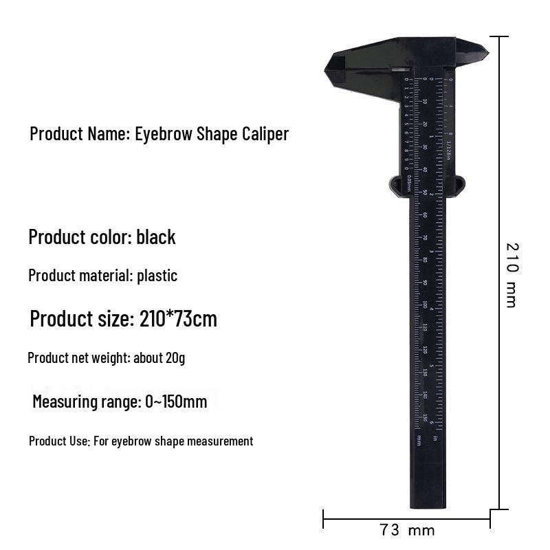 

Линейка для микроблейдинга бровей: 150-мм пластиковый штангенциркуль для точного позиционирования бровей