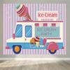A banner themed around ice cream, which is perfect for decorating an ice cream party.